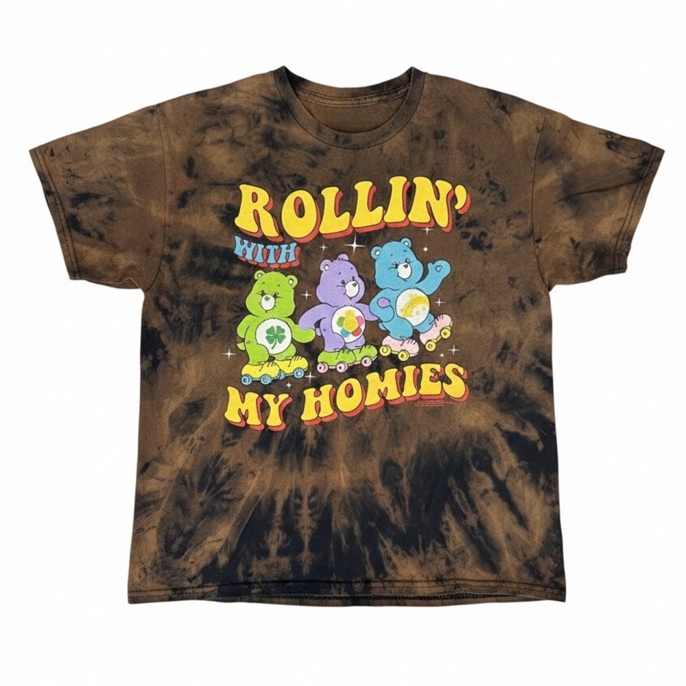 Custom! Care Bears Rollin With My Homies Tie Dye T Shirt Graphic Tee‎ Sz L Y2K